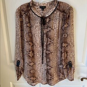 Willi Smith Sheer Snake Print Blouse